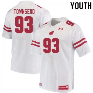 Youth Wisconsin Badgers NCAA #93 Isaac Townsend White Authentic Under Armour Stitched College Football Jersey TR31P16ME
